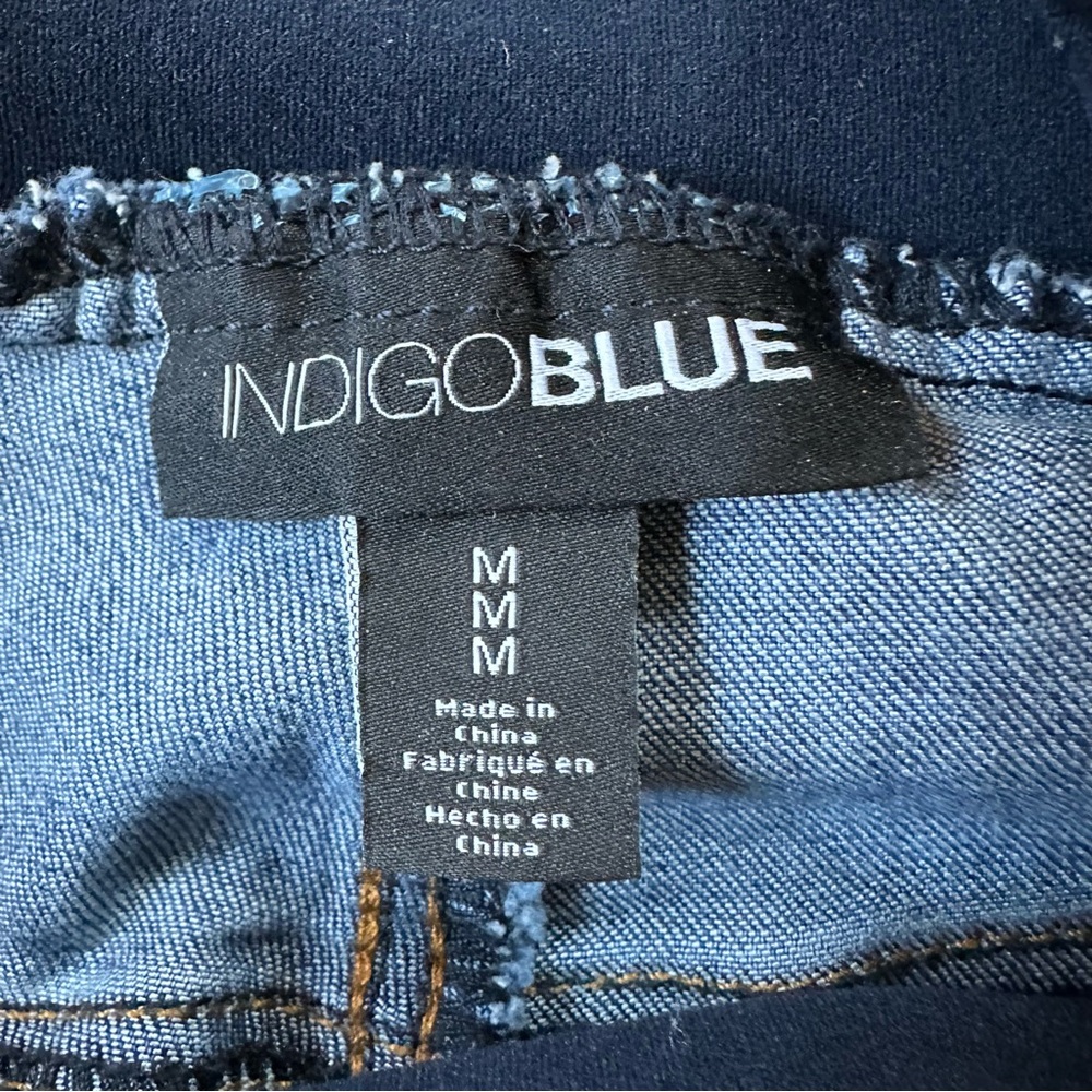 Indigo Blue Raw Hem Straight Leg Maternity Jeans - Picture 5 of 7